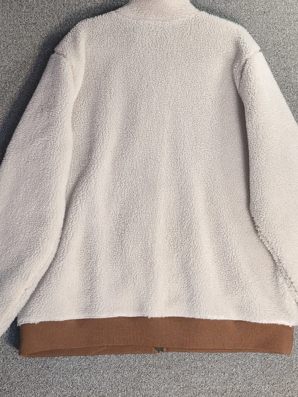 L.L.Bean High Pile Sherpa Fleece Jacket Size XXL-Tall in Beige/Green/Brown - Picture 9 of 14